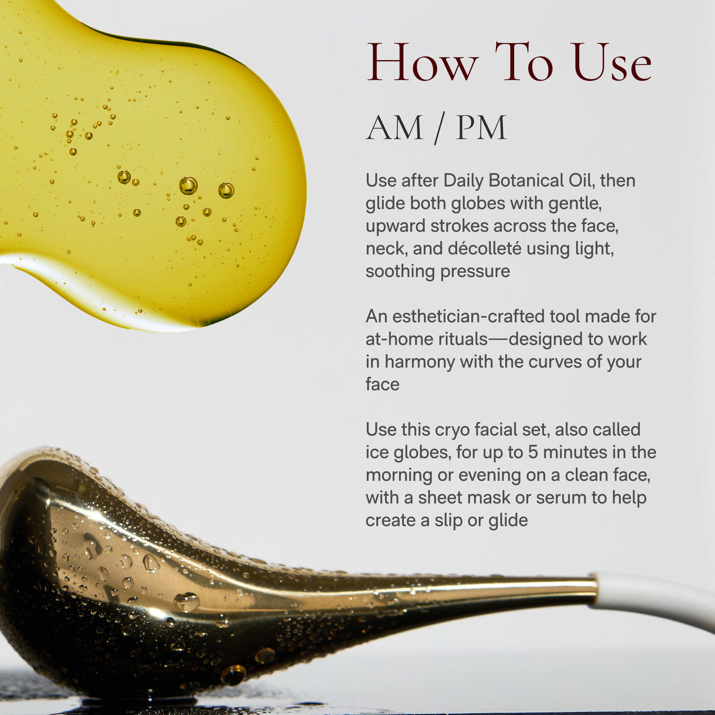 How to use instructions with 1 gold freeze tool.